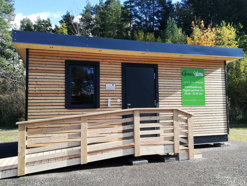Außenansicht der Genuss Hütte